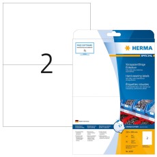 Herma 4693 Folienetiketten - 210 x 148mm, weiß, extrem stark haftend, matt, 50 Stück weiß 25 50