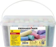 Eberhard Faber Straßenmalkreide - 50 Stück im Eimer, sortiert Kreide rund 10,1 cm sortiert