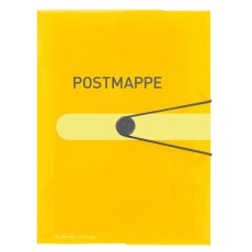 Herlitz Gummizugmappe Post - A4, PP, transparent gelb Mindestabnahmemenge - 3 Stück. Sammelmappe A4