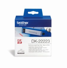 Brother DK-Endlosetiketten Papier - 50 mm x 30,48 m, schwarz auf weiß Thermoetiketten Papier