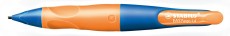 STABILO® Ergonomischer Druck-Bleistift für Rechtshänder - EASYergo 1.4 in ultramarinblau/neonorange - Einzelstift - inklusive 3 dünner Minen - Härtegrad HB