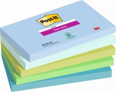Post-it® SuperSticky Haftnotizblock Super Sticky Notes Oasis Collection - 127 x 76 mm, sortiert 5x 90 Blatt