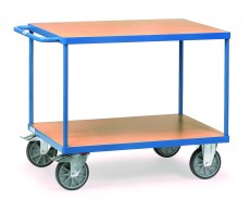 fetra® Tischwagen - 2 Etagen, 1.000 x 700 mm, bis 600 kg Tischwagen 1000 x 700 mm 900 mm 709 mm