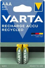 Varta Rechargeable Accu Power - Micro/AAA, 1,2 V, 800 mAh, Recycled, 2er Blister Akku Micro/HR03/AAA