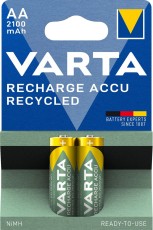Varta Rechargeable Accu Power - Mignon/AA, 1,2 V, 2100 mAh, Recycled, 2er Blister Akku Mignon/HR6/AA