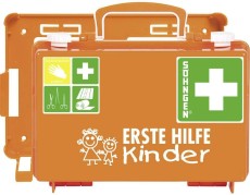 SÖHNGEN® Erste-Hilfe-Koffer Quick-CD Kindergarten inkl. Wandhalterung Verbandkasten orange 260 mm