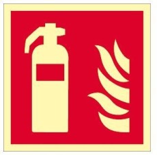 moedel® Feuerlöscher ISO 7010, Folie langnachleuchtend, 20x20 cm Hinweisschild Feuerlöscher