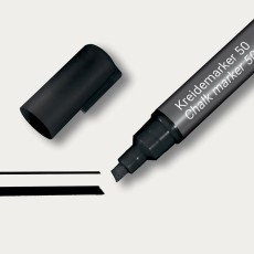 SIGEL Kreidemarker 50 - Keilspitze, 1-5mm, schwarz Kreidemarker schwarz 1 - 5 mm Keilspitze