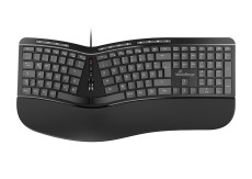 MediaRange Tastatur MROS120 - ergo Multimedia-Tastatur, 124 Tasten un Scroll-Rod, kabelgebunden USB