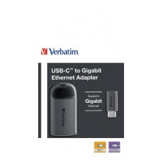 Verbatim USB-C auf Gigabit Ethernet Adapter - Netzwerkadapter um Geräte per Kabel mit einem Netzwerk zu verbinden, inkl. 10 cm USB-C-Kabel