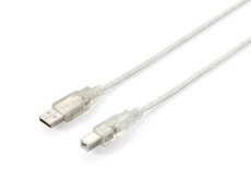 equip USB 2.0 Cable Type A Male to Type B Male 1,8m USB Kabel 2,0 m transparent