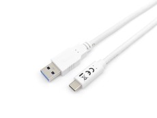 equip USB 3.2 Gen 1x1 Type-A to C, M/M , 1.0m USB Kabel 1,0 m weiß