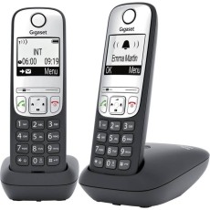 Gigaset Schnurlostelefon A690 Duo mit Rufnummernanzeige, schwarz Telefon schwarz Analog 1 1