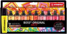 STABILO® Textmarkeretui BOSS® ORIGINAL Etui ARTY - sortiert, Etui mit 10 Stiften Textmarker