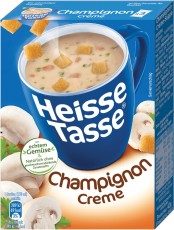 Heisse Tasse Instantsuppe Champignon Creme Instantsuppe Champignon Creme 3 Beutel à 14g