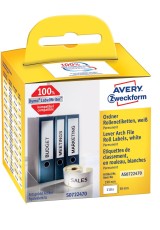 Avery Zweckform® Rollen-Etiketten Ordner - 38 x 190 mm, weiß, permanent, 110 Etiketten 38 x 190 mm