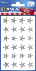 Avery Zweckform® Z-Design 52256, Weihnachtssticker, Sterne, 1 Bogen/24 Sticker Weihnachtsetiketten