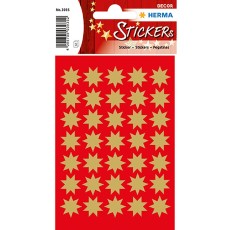 Herma 3935 Sticker DECOR Sterne 8-zackig, gold Ø 16 mm Weihnachtsetiketten Sterne gold 16 mm