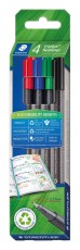 Staedtler® Feinschreiber triplus® - 0,3 mm, 4 Farben ergonomischer Dreikantschaft Fineliner