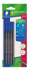 Staedtler® Feinschreiber triplus® - 0,3 mm, blau, 4 Stück ergonomischer Dreikantschaft Fineliner