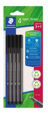 Staedtler® Feinschreiber triplus® - 0,3 mm, schwarz, 4 Stück ergonomischer Dreikantschaft