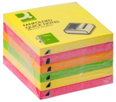 Q-Connect® Haftnotiz Z-Notes - 76 x 76 mm, sortiert, 6x 100 Blatt Haftnotiz 76 mm 76 mm Papier