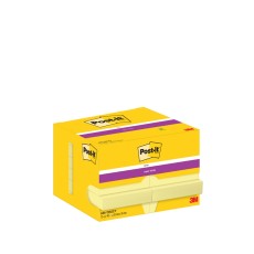Post-it® SuperSticky Haftnotizblock Super Sticky - 48 x 73 mm, gelb, 12x 90 Blatt Karton Haftnotiz