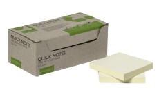 Q-Connect® Haftnotizblock Recycling - gelb, 76 x 76 mm, 100 Blatt, 12er Box Haftnotiz gelb 76 mm