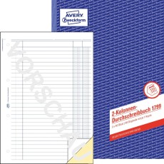 Avery Zweckform® 1799 Kolonnen-Durchschreibbuch - A4, 2 Kolonnen, 2x 40 Blatt, SD weiß/gelb DIN A4