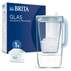 BRITA® Wasserfilter-Kanne Glas Model ONE Wasserfilter 2,5 Liter transparent / weiß Glas