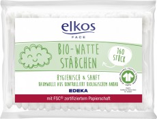elkos Bio-Wattestäbchen Nachfüller - 160 Stück Wattestäbchen 160 Stück
