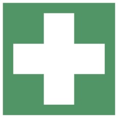 moedel® Erste Hilfe, ISO 7010, Folie, 100x100 mm Hinweisschild Hinweisschild „Erste Hilfe grün