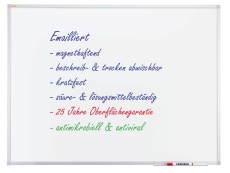 Franken X-tra!Line® Schreibtafel - 120 x 90 cm, emailliert & antimikrobiell, weiß Schreibtafel