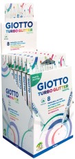 GIOTTO Faserschreiber Turbo Glitter - 8er Kartonetui Faserschreiberetui 8 Farben sortiert