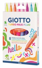 GIOTTO Faserschreiberetui Maxi Fluo - 6 fluoreszierenden Farben Faserschreiberetui ca. 5 mm