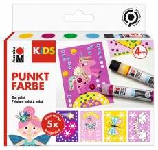 Marabu Kreativmarkerset 3D Dot Pen Kids Einhorn - 9-teilig Kreativmarker sortiert