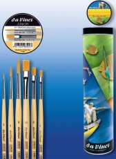 daVinci Junior Synthetics Schulpinsel-Set - 6 Stück, sortiert Pinsel-Set rund und flach