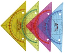 KUM® Geometrie-Dreieck - 16 cm, 4fach-Lochung, sortiert Farbwahl nicht möglich. Geometrie-Dreieck