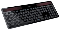 Logitech Wirebess Solar Tastatur K750 - schwarz Lichtquelle: Sonnenlicht und/oder Innenbeleuchtung.