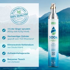 Starter-Set CO² Zylinder Kohlensäure Füllung 450g Wassersprudler 450g  CO² - ergibt 63 Liter