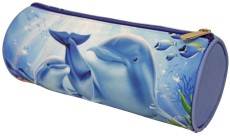 DONAU Schlamperrolle Delphin - Ø 8,5 x 23,5 cm Faulenzer Delphin 23,5 mm Ø 8,5 cm 1 Fach Polyester