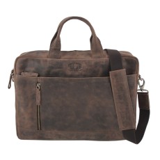 Pride and Soul® Laptoptasche RAILY - braun Laptoptasche braun Leder 330 x 240 x 20 mm