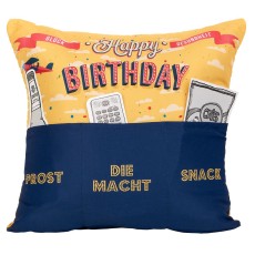 Hergo Kissen Geburtstag Retro - 43 x 43 cm, mit Taschen Kissen 43 cm 43 cm 15 cm 100 % Polyester