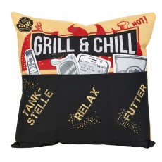 Hergo Kissen Outdoor Grill & Chill - 43 x 43 cm, mit Taschen Kissen 43 cm 43 cm 15 cm