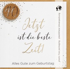 Geburtstagskarte Moments Zahl 40 - inkl. Umschlag Mindestabnahmemenge - 3 Stück Geburtstag 40 Jahre