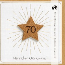 Geburtstagskarte Moments Zahl 70 - inkl. Umschlag Mindestabnahmemenge - 3 Stück Geburtstag 70 Jahre