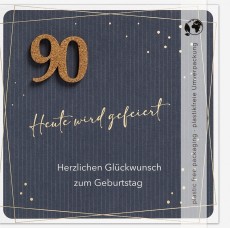 Geburtstagskarte Moments Zahl 90 - inkl. Umschlag Mindestabnahmemenge - 3 Stück Geburtstag 90 Jahre