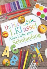 Schulanfangskarte - inkl. Umschlag Mindestabnahmemenge - 6 Stück. Glückwunschkarte Schulanfang