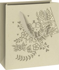 Stewo Geschenktragetasche Hochzeit Anouk - 18 x 21 x 8 cm, Zuckerrohrpapier Geschenktragetasche 8 cm