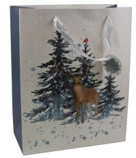 Weihn. Geschenktragetasche Hirsch - 26 x 32 x 12 cm Mindestabnahmemenge - 10 Stück. Hirsch 26 cm